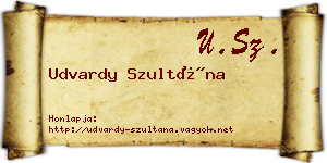 Udvardy Szultána névjegykártya
